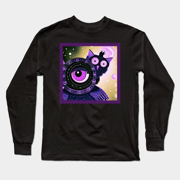 Steampunk Owl Space Explorers Long Sleeve T-Shirt by The Friendly Introverts